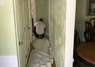 Painting inside house before